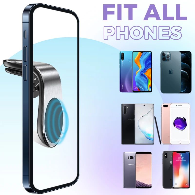 Universal 360 Degrees Rotation L-Shape Magnetic Car Phone Holder