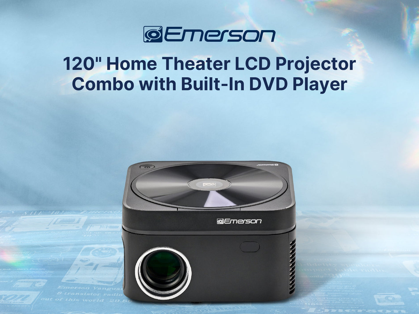 120" Home Theater LCD Projector Combo with Built-In DVD Player