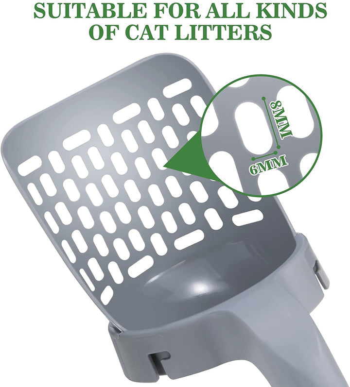 Cat Litter Scoop Integrated Detachable Deep Shovel Holder with Poop Sifting and Litter Bags
