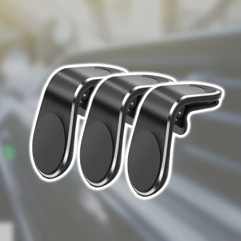 Universal 360 Degrees Rotation L-Shape Magnetic Car Phone Holder