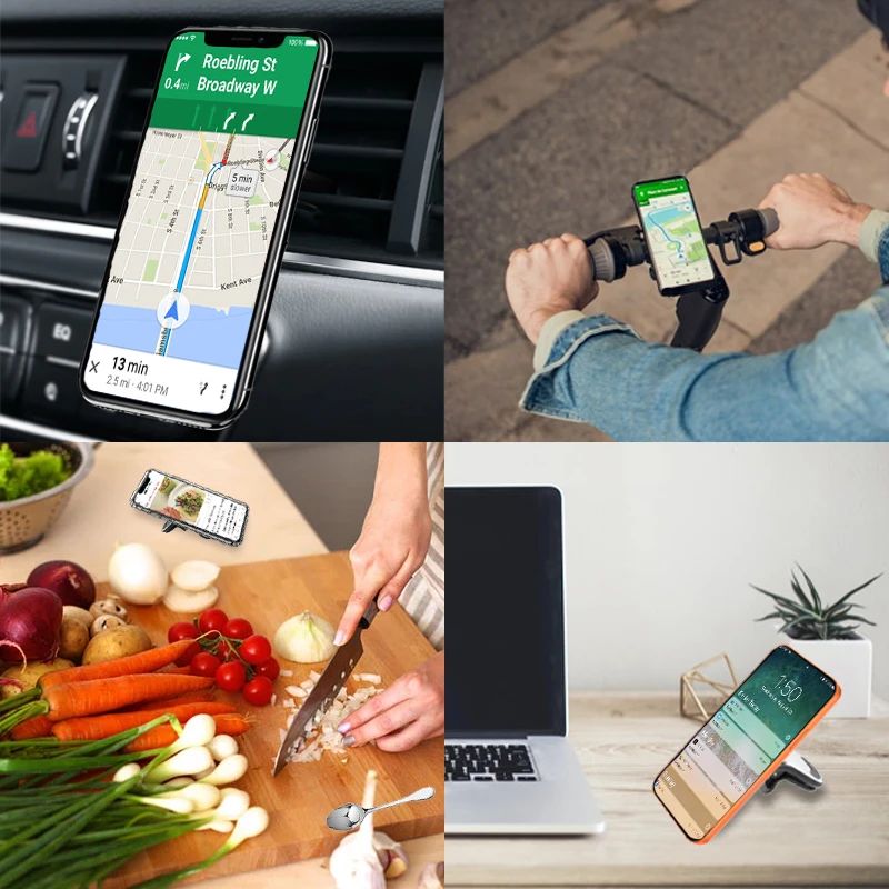 Universal 360 Degrees Rotation L-Shape Magnetic Car Phone Holder