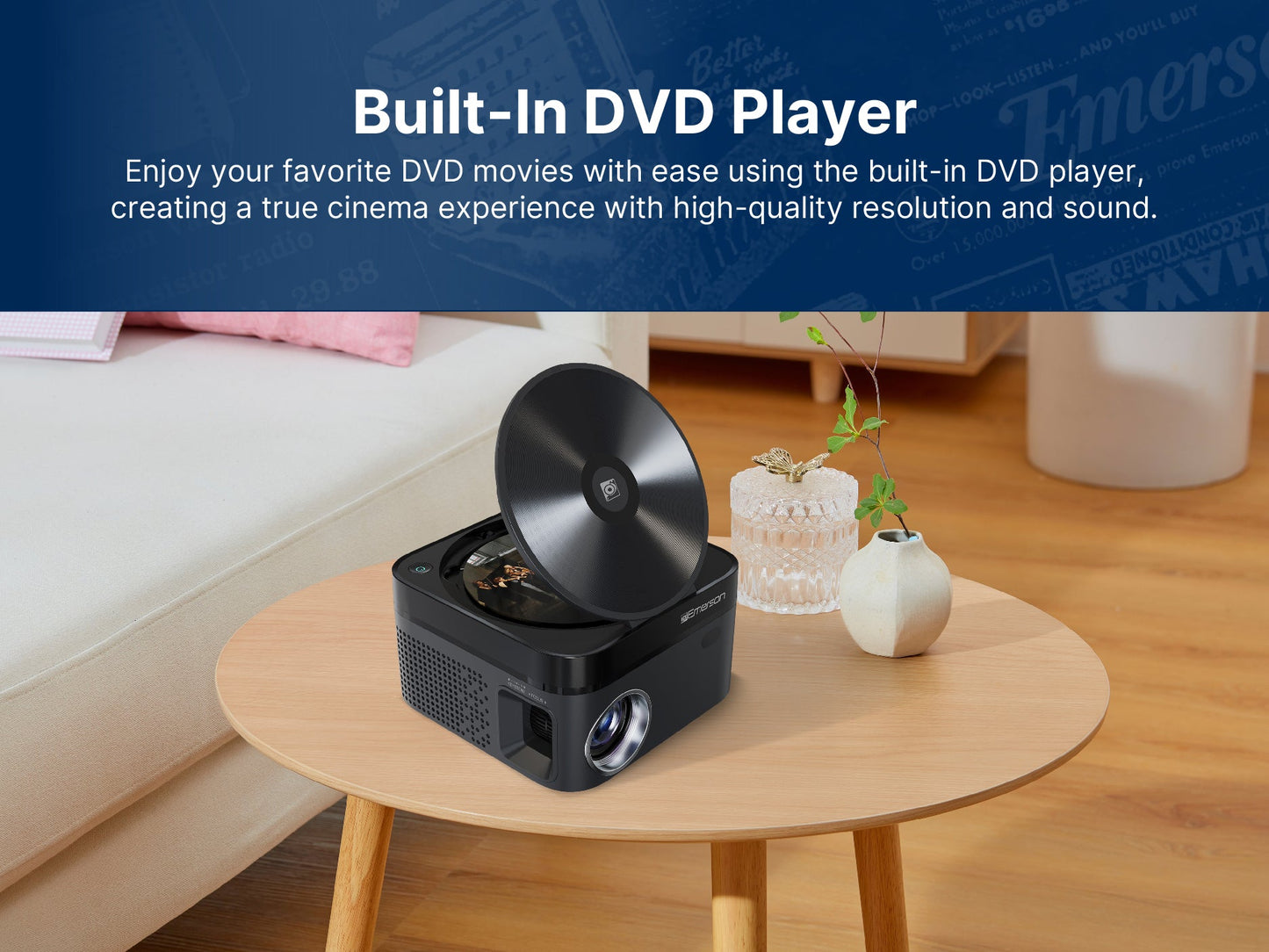 120" Home Theater LCD Projector with Built-In DVD Player