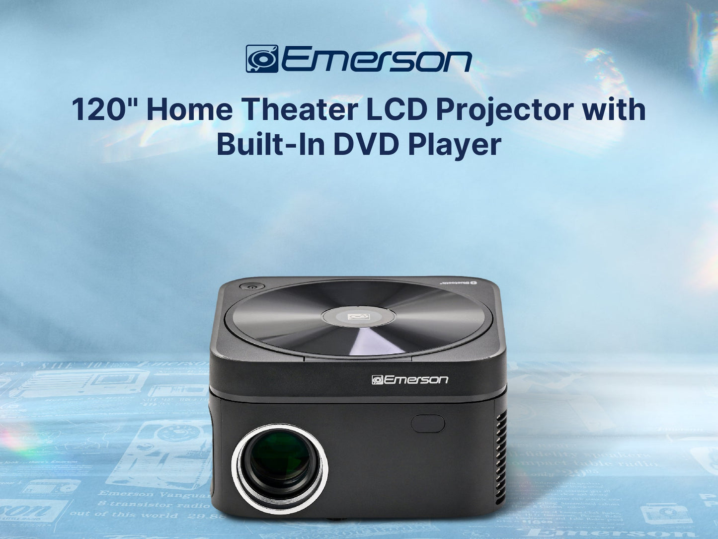 120" Home Theater LCD Projector with Built-In DVD Player