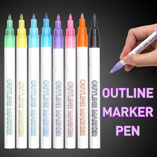 SuperSquiggles Outline Marker Set (8 Pens Set)