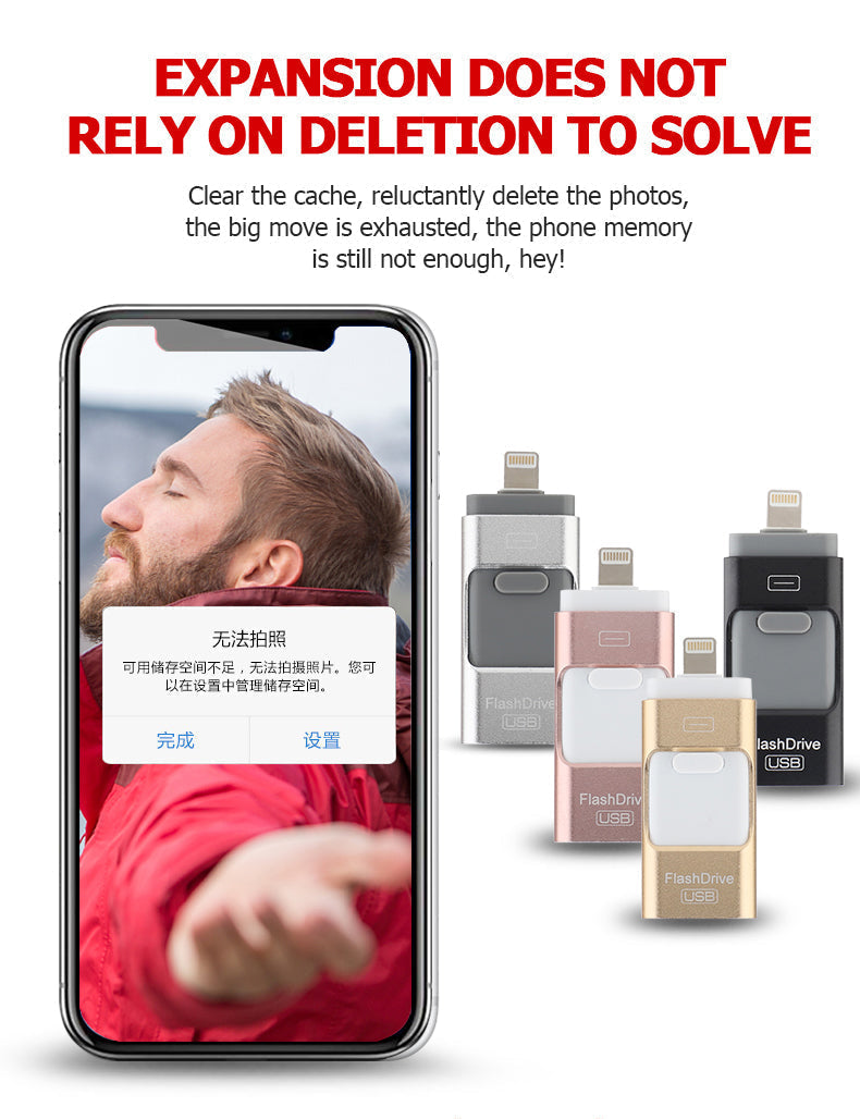 Portable USB Flash Drive for iPhone, iPad & Android