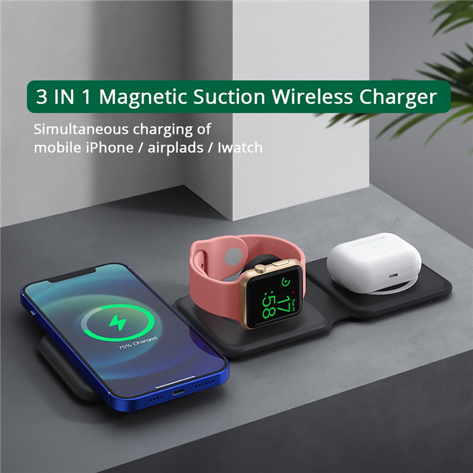 Foldable 3-in-1 Wireless Charger